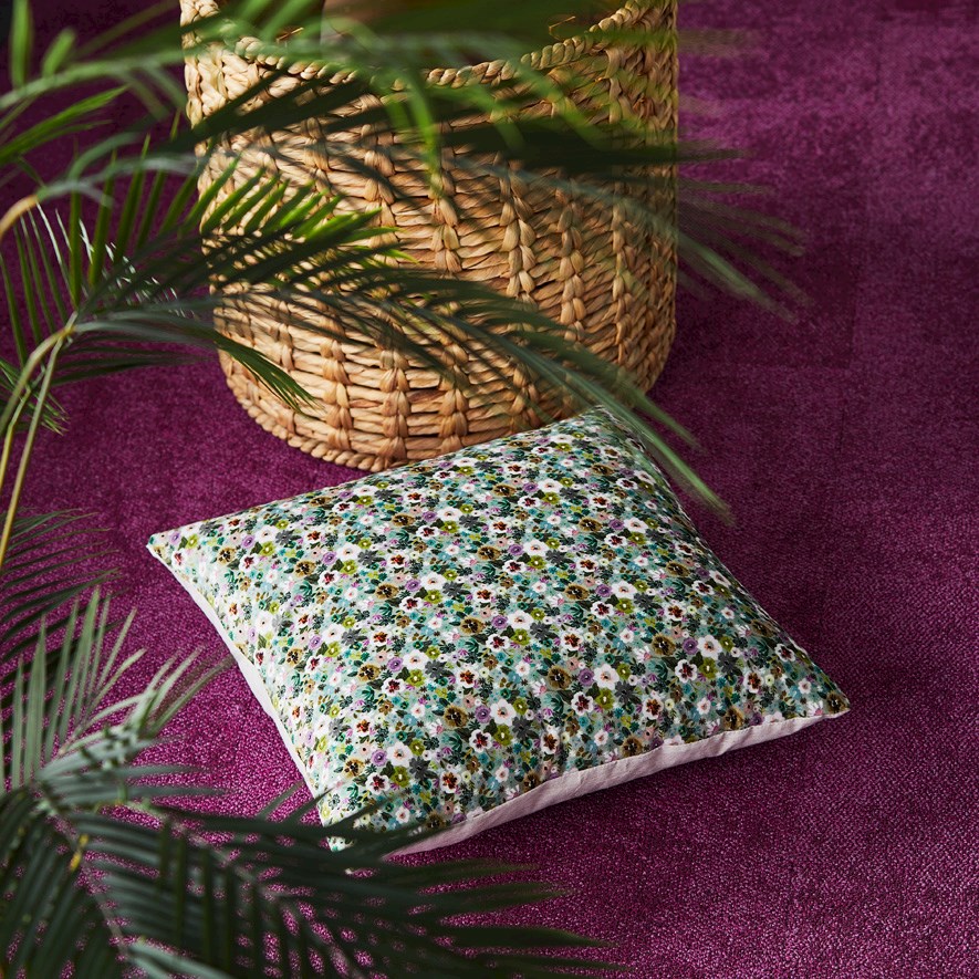 Viola Sage Floral Cushion Adairs