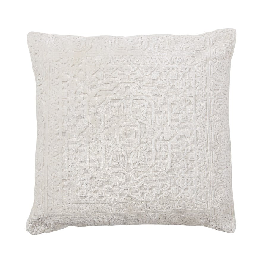 Valletta Velvet White Cushion Adairs