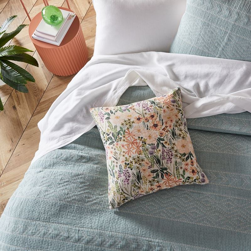 Wild Garden Green Linen Cushion | Homewares | Adairs
