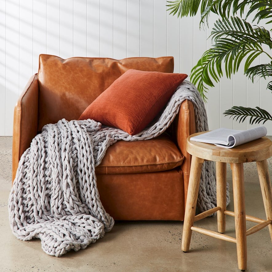 Malmo Rust Linen Cushion | Adairs