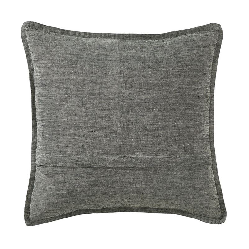 Belgian Black & Natural Marle Vintage Washed Linen Cushion