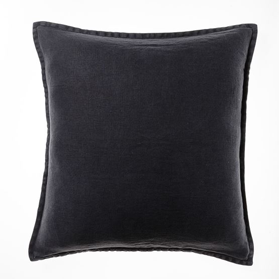 Belgian Charcoal Vintage Washed Linen Cushion