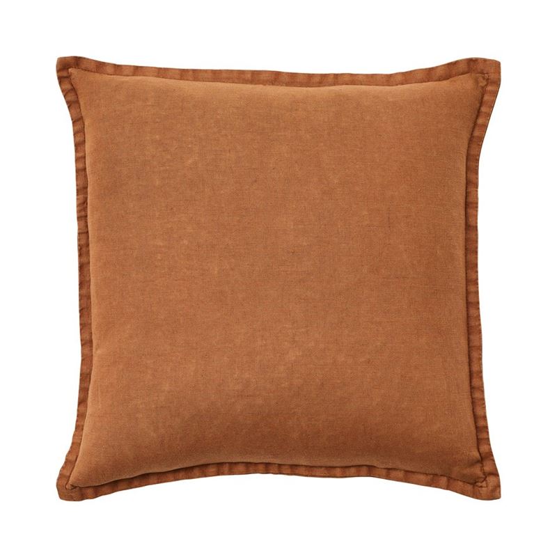 Belgian Coffee Vintage Washed Linen Cushion