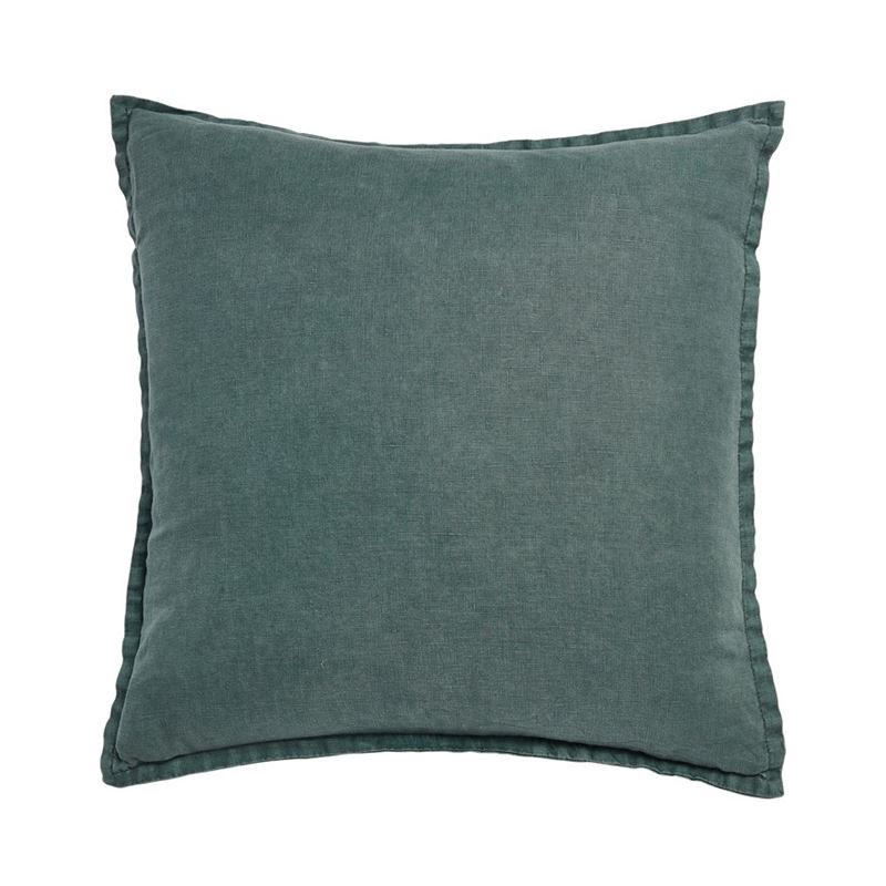 Belgian Deep Sage Vintage Washed Linen Cushion