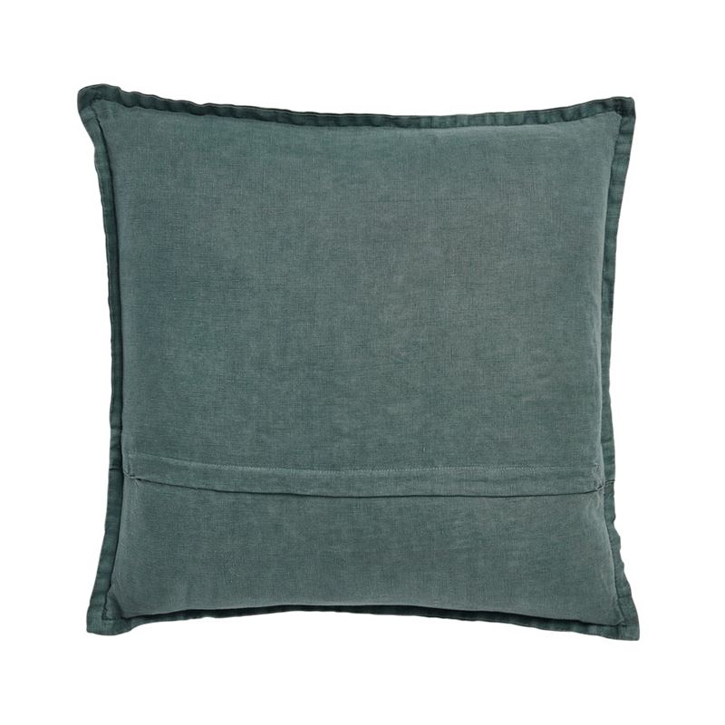 Belgian Deep Sage Vintage Washed Linen Cushion