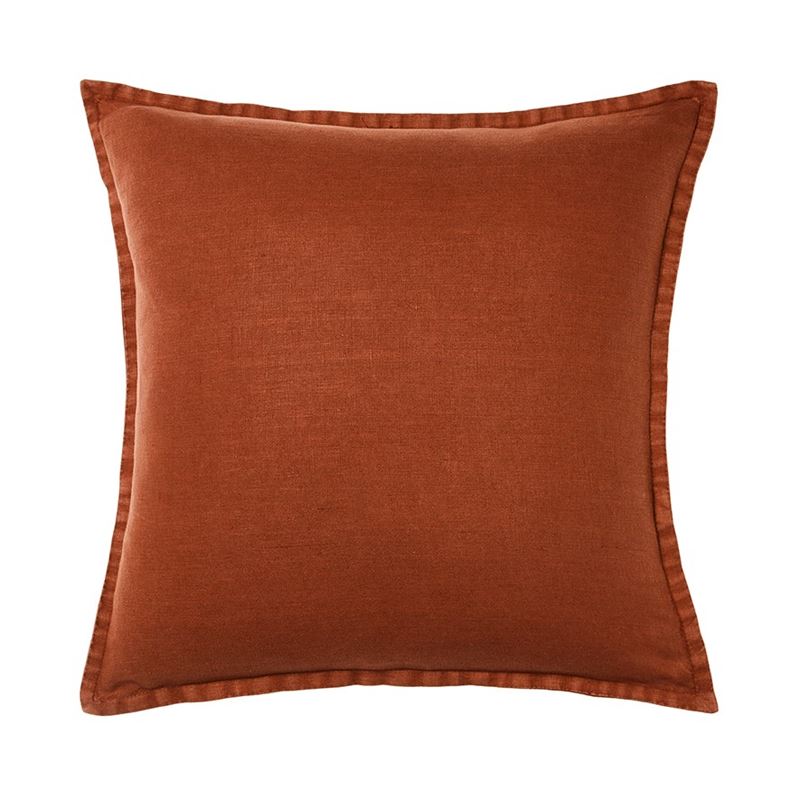 Belgian Rust Vintage Washed Linen Cushion