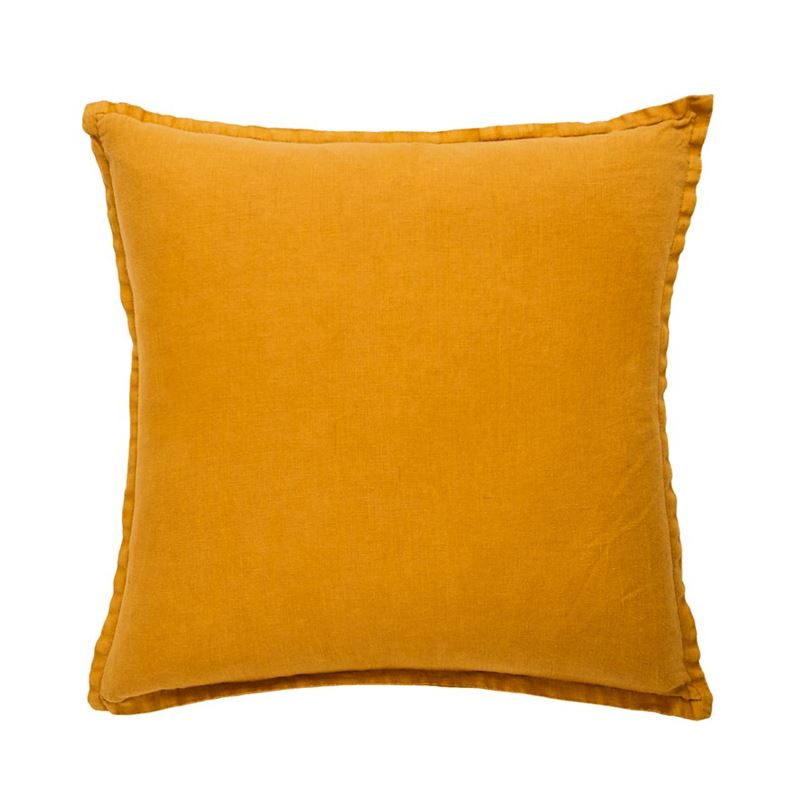 Belgian Marigold Vintage Washed Linen Cushion