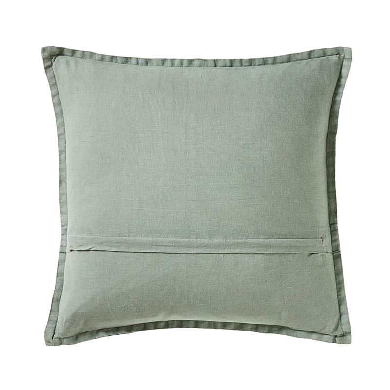 Belgian Mineral Green Vintage Washed Linen Cushion