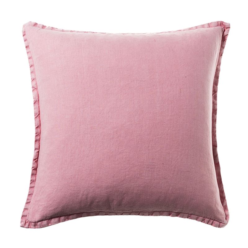Belgian Rose Vintage Washed Linen Cushion