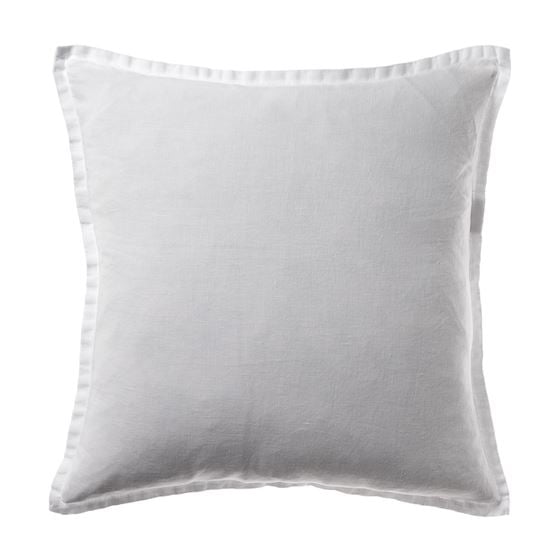 Belgian White Vintage Washed Linen Cushion