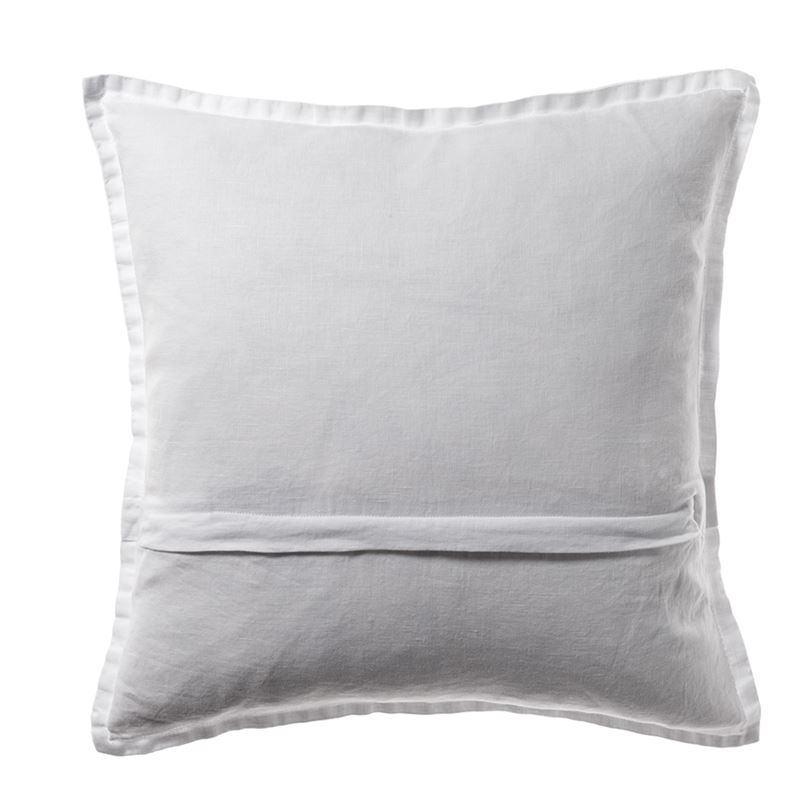 Belgian White Vintage Washed Linen Cushion