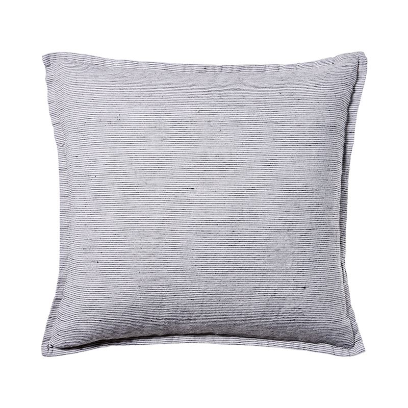 Belgian White Stripe Vintage Washed Linen Cushion