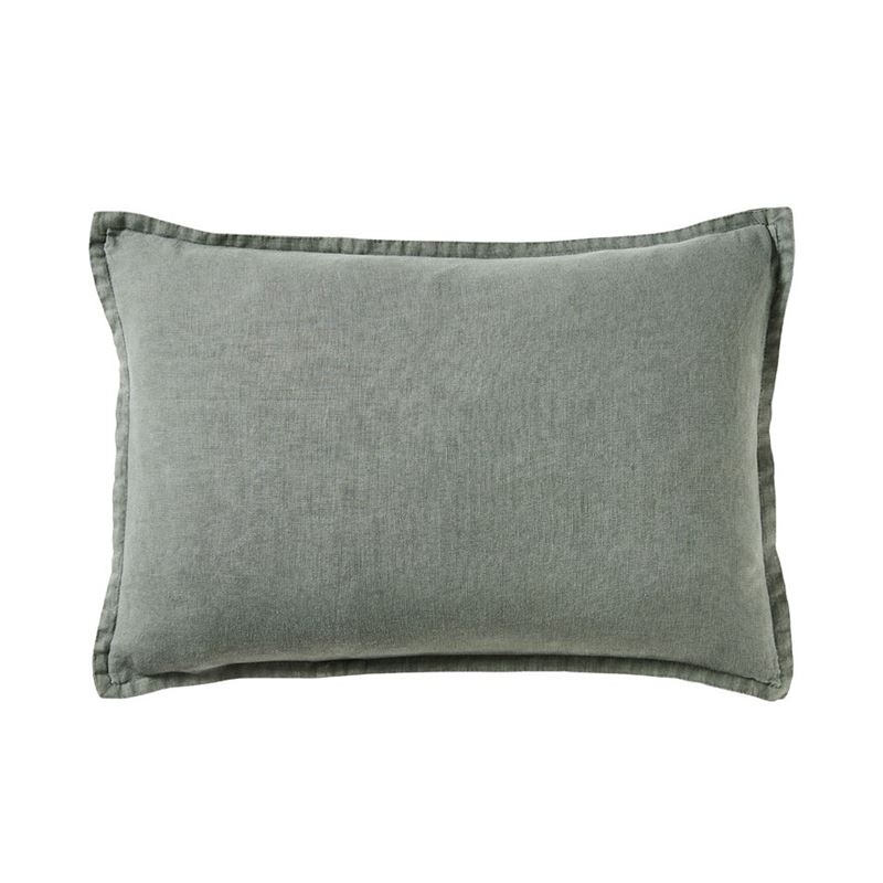 Belgian Vintage Washed Linen Forest Long Cushion 