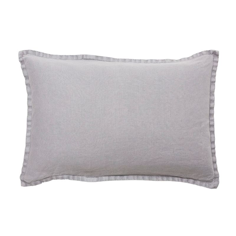 Belgian Seal Grey Vintage Washed Linen Long Cushion