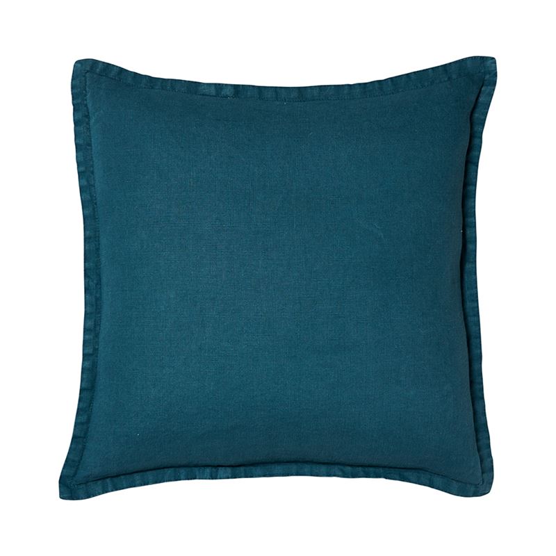 Belgian Teal Vintage Washed Linen Cushion