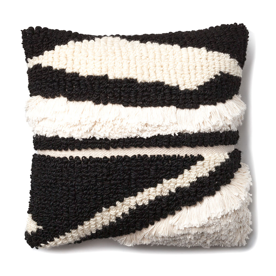 Home Republic Hampden Cushion Natural & Black Homewares Cushions