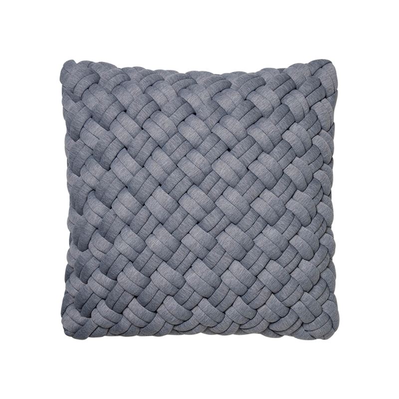 Jersey Chunky Knit Cushion Grey Marle