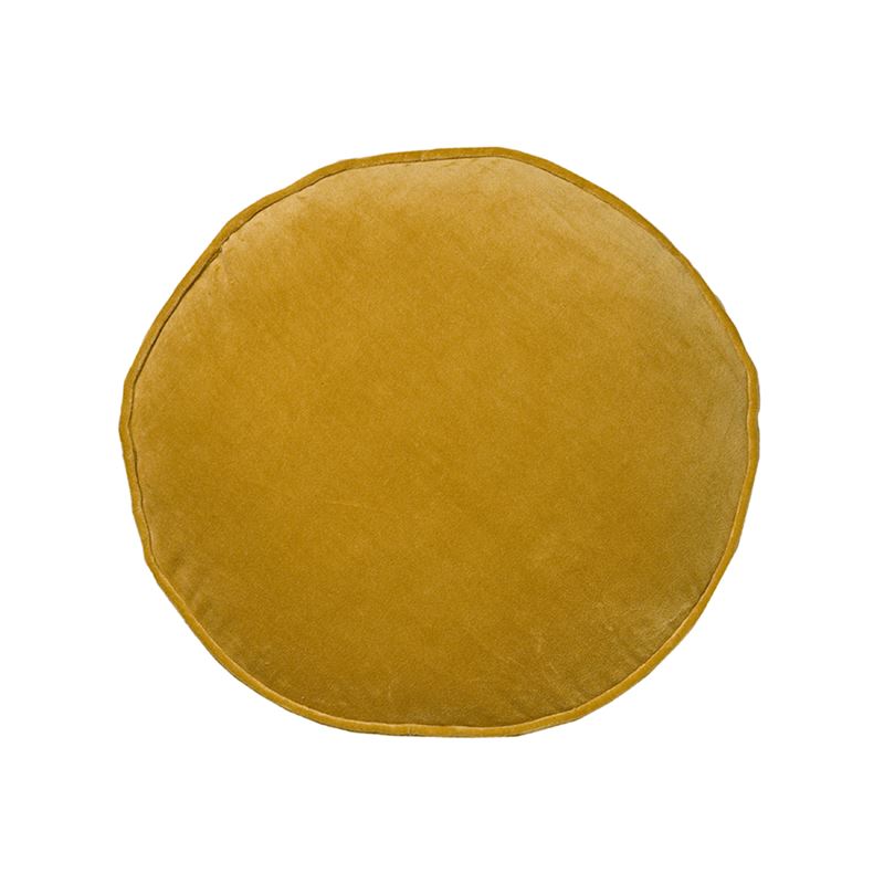 Velvet Jewel Round Quilted Cushion Topaz