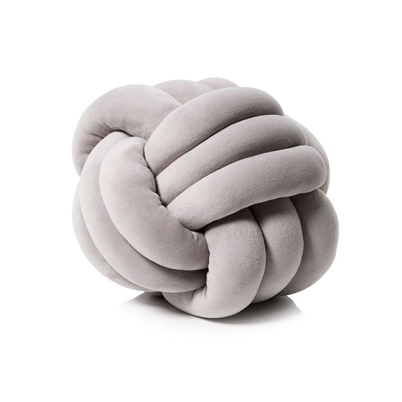 Amelie Knot Cushion in Grey