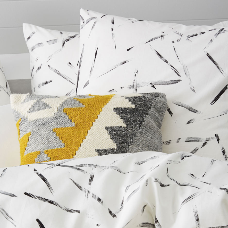 Merida Cushion Mustard & Grey Adairs