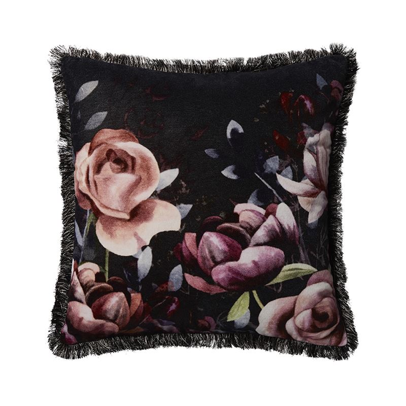 Winter Romance Velvet Cushion Moody Blooms 