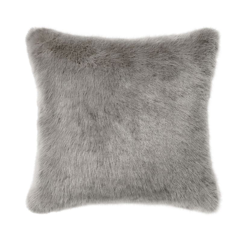 Himalayan Luxury Fur Cushion Zinc 