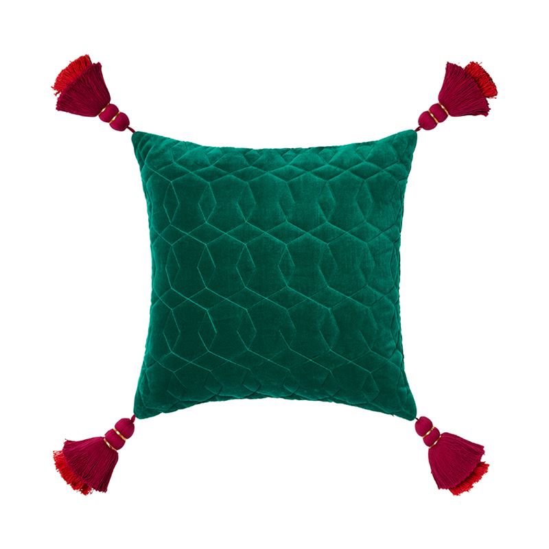Alexandria Velvet Cushion Emerald 