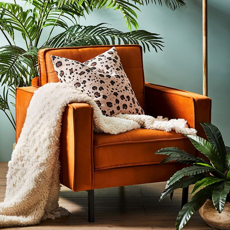 Malmo Leopard Blush Linen Cushion
