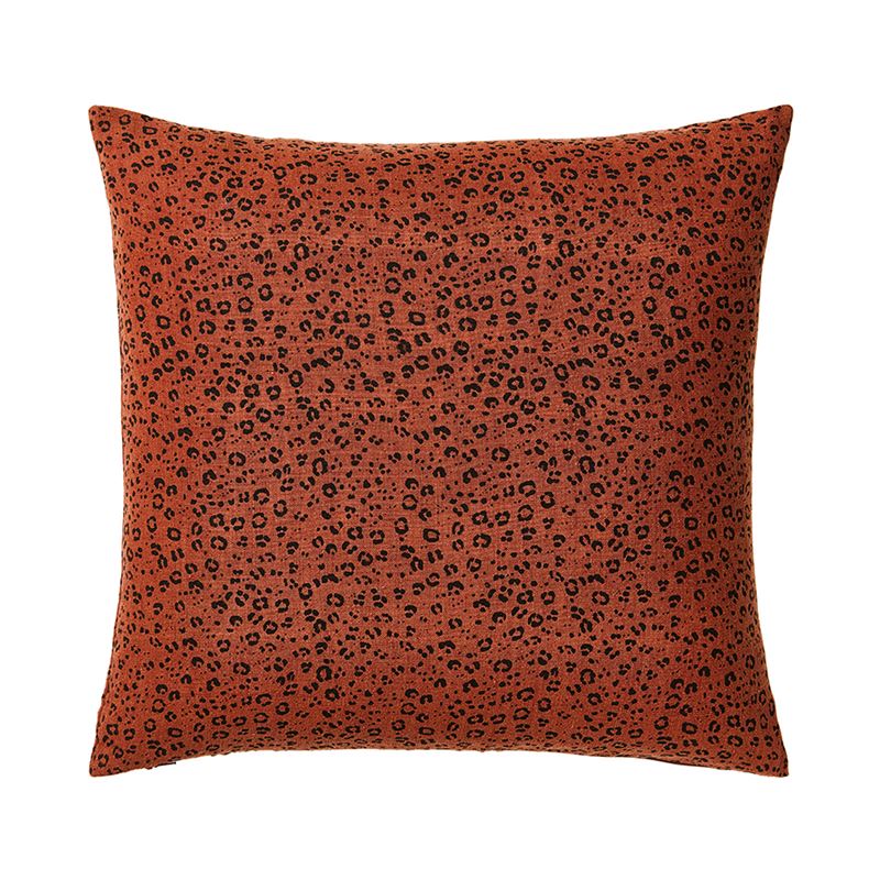 Malmo Leopard Rust Linen Cushion  