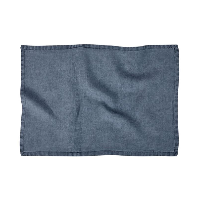 Belgian Slate Vintage Washed Linen Long Cushion