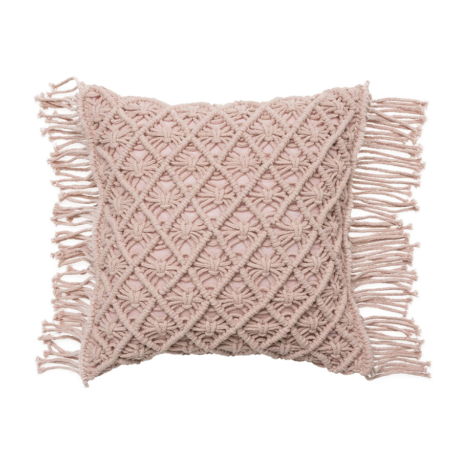 Macrame Cushion Blush Adairs