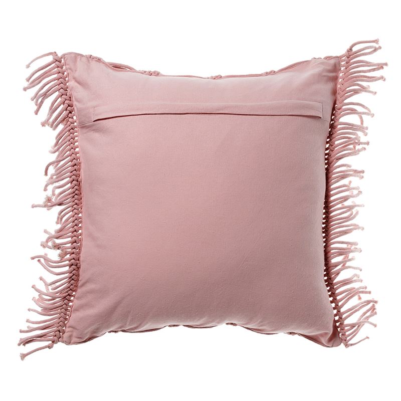 New Haven Macrame Cushion Pink 
