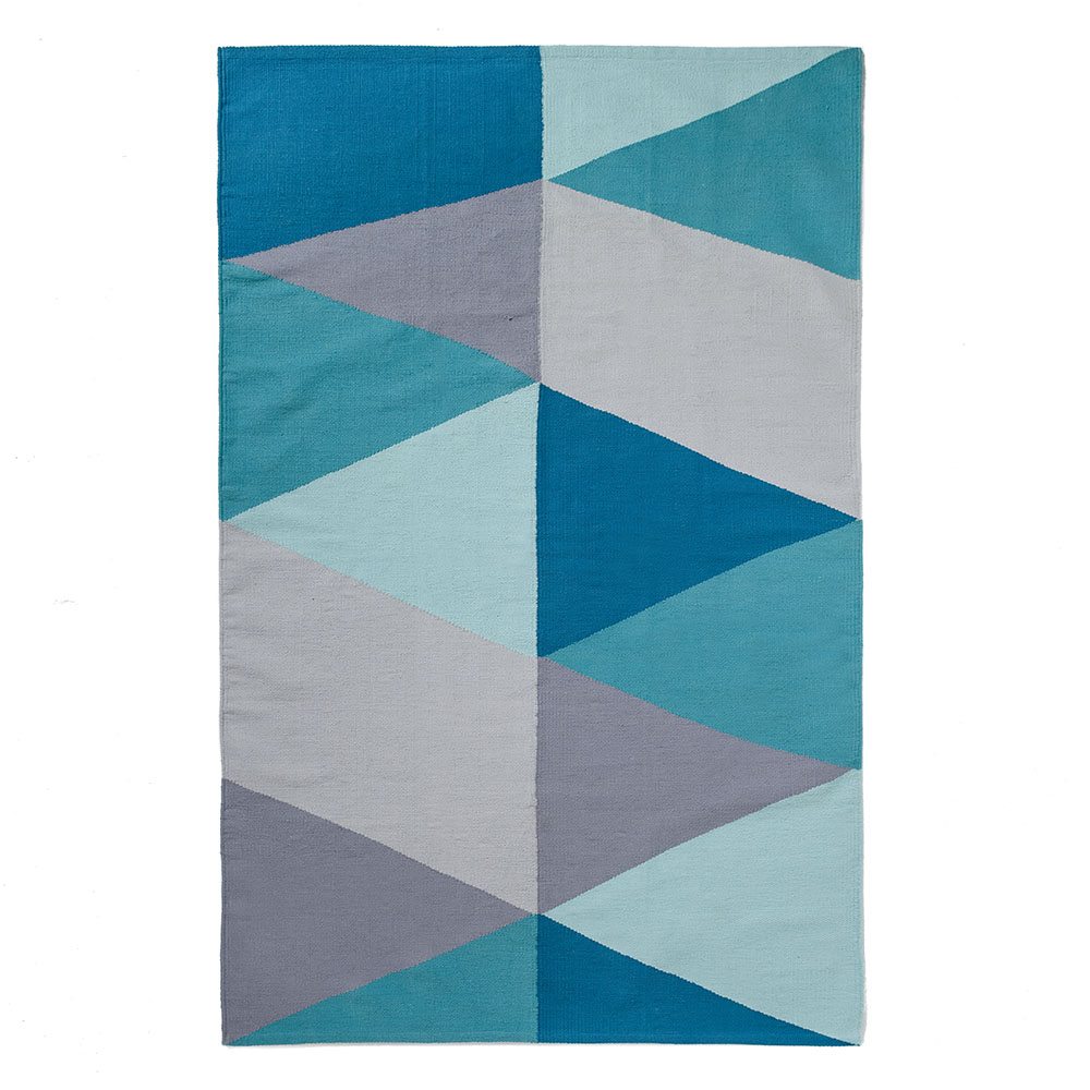 Home Republic Kazbah Woven Rug Mint Geo Homewares Floor Rugs & Mats