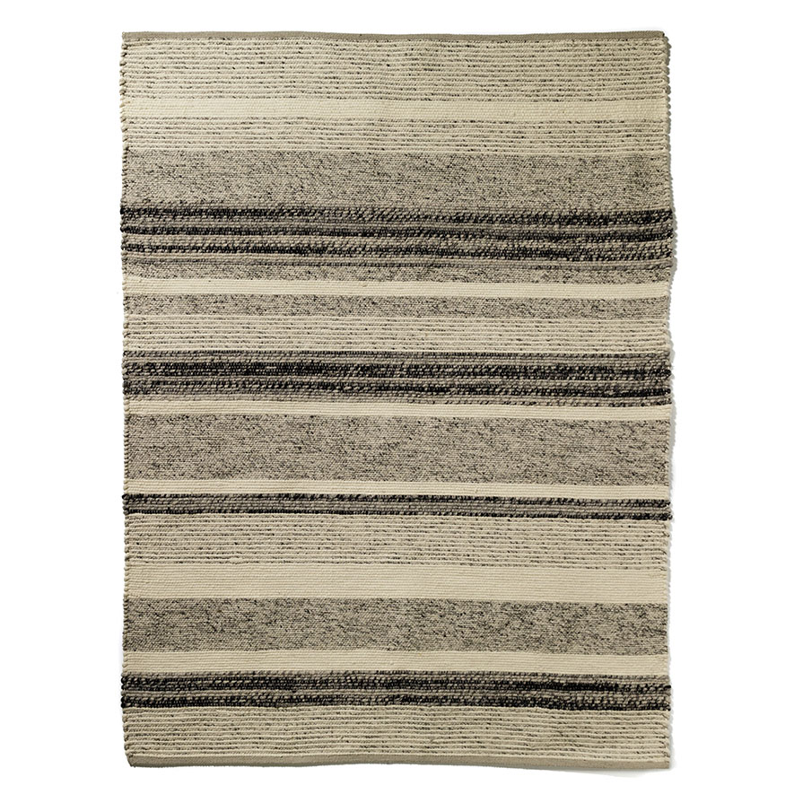 Home Republic Javi Striped Rug Natural & Coal Homewares Rugs