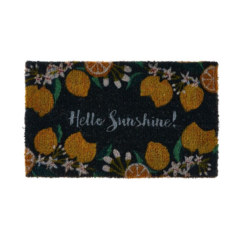 Hello Sunshine Coal Regular Coir Doormat
