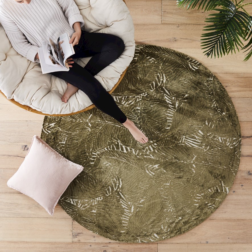 Home Republic - Francis Palm Forest Round Rug | Adairs