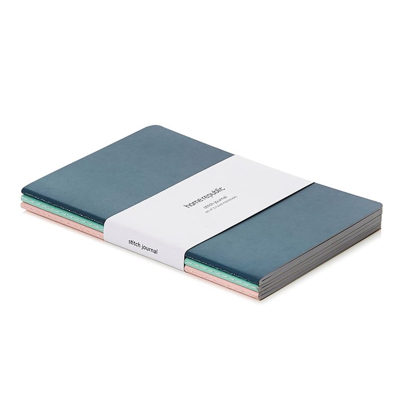 A5 Notebooks Stitch Cobalt Set of 3