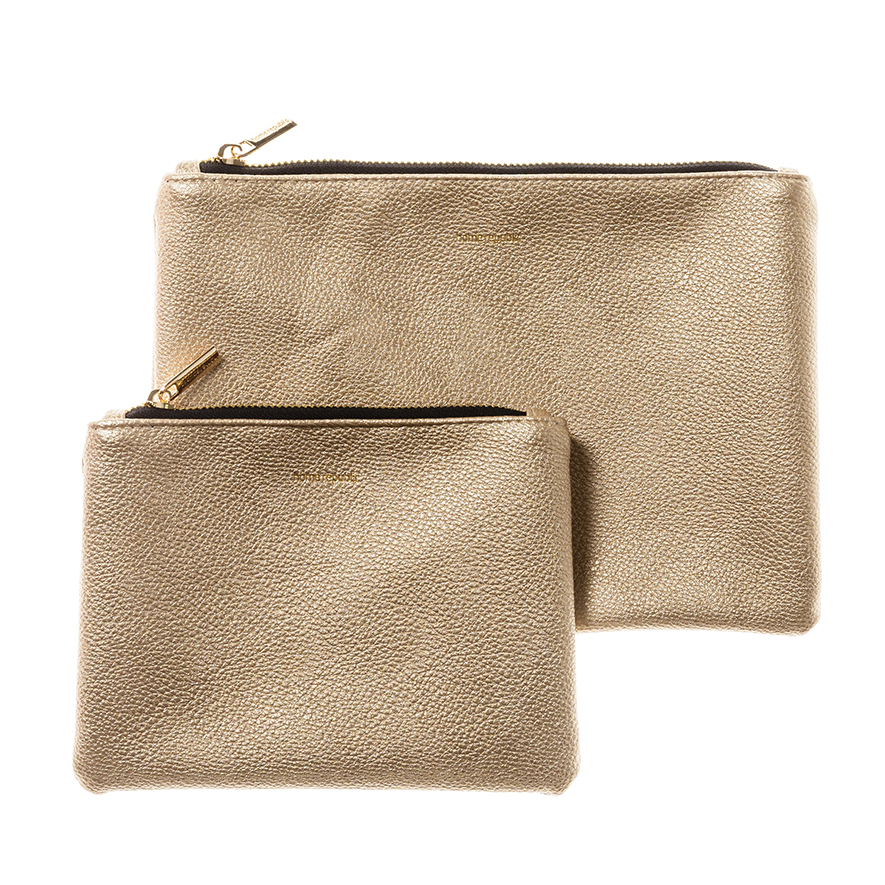 Cosmetic Bag Gold PU Adairs