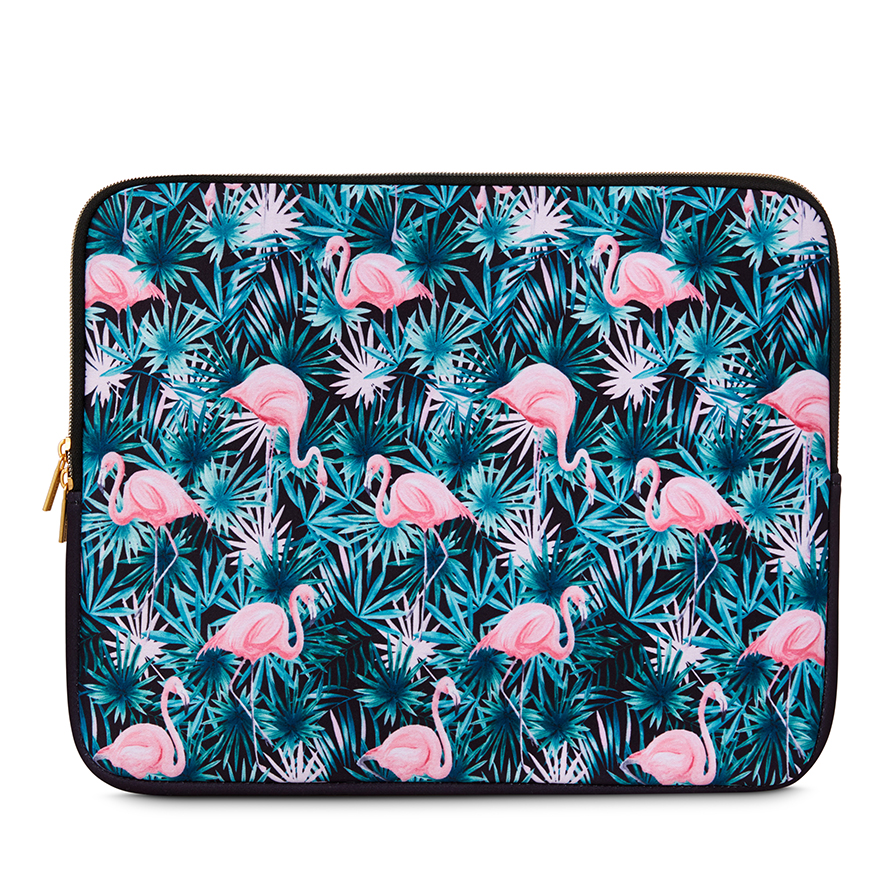thumbnail image 2 of Pink Flamingo Laptop Messenger Bag - Unique Flamingo Print Computer Bag 2 of 13