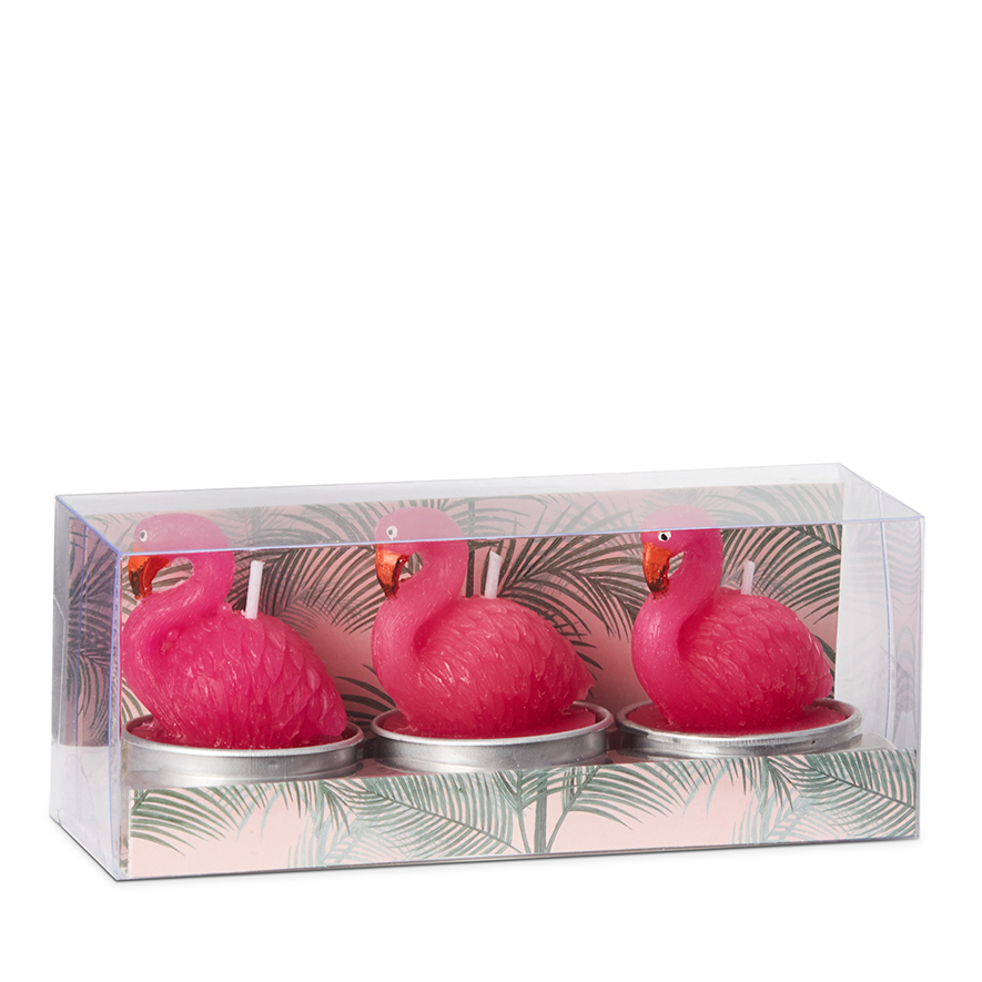 Home Republic Tropical Candle Collection Flamingos Set of 3 Adairs