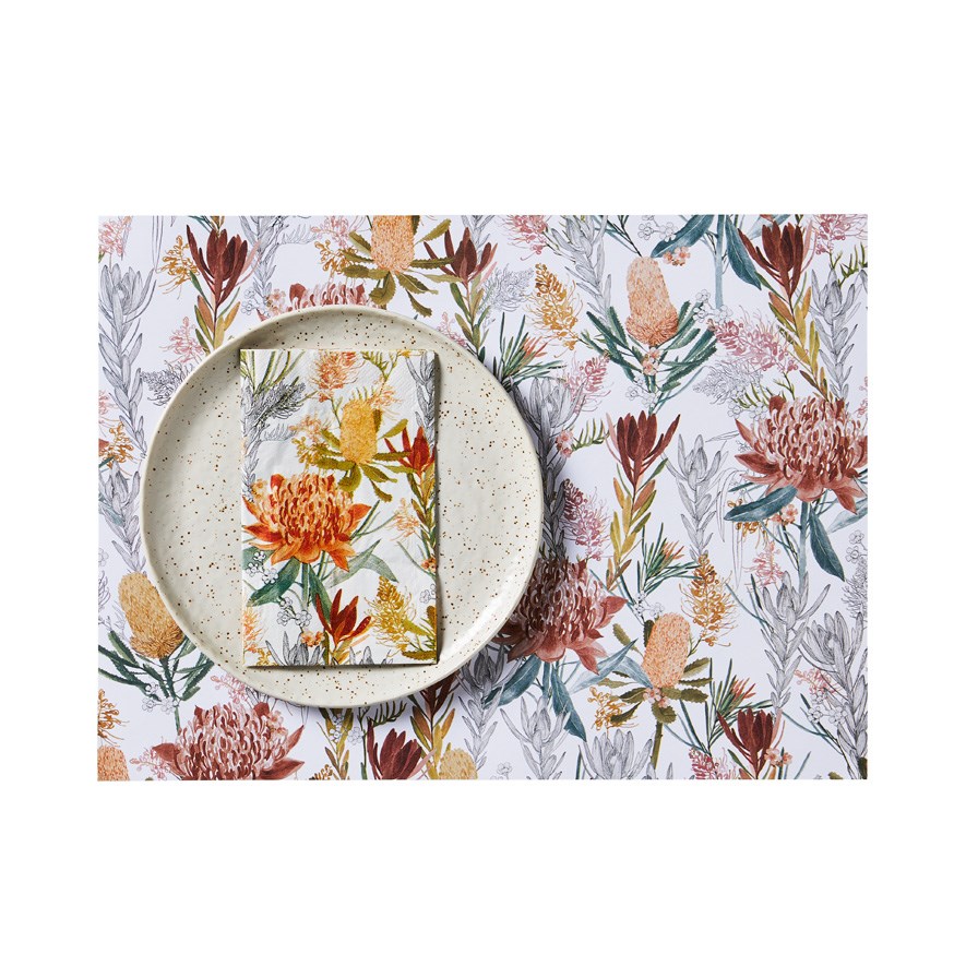 Home Republic Native Flora Collection Sage Paper Placemat Adairs