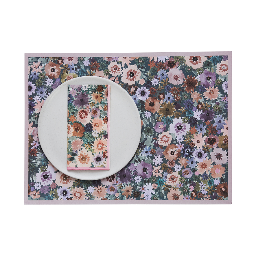 Carrie Sage Floral Paper Placemats Pack of 50 Adairs