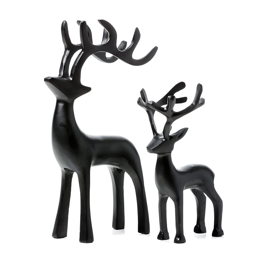 Festive Black Reindeer Ornament Adairs