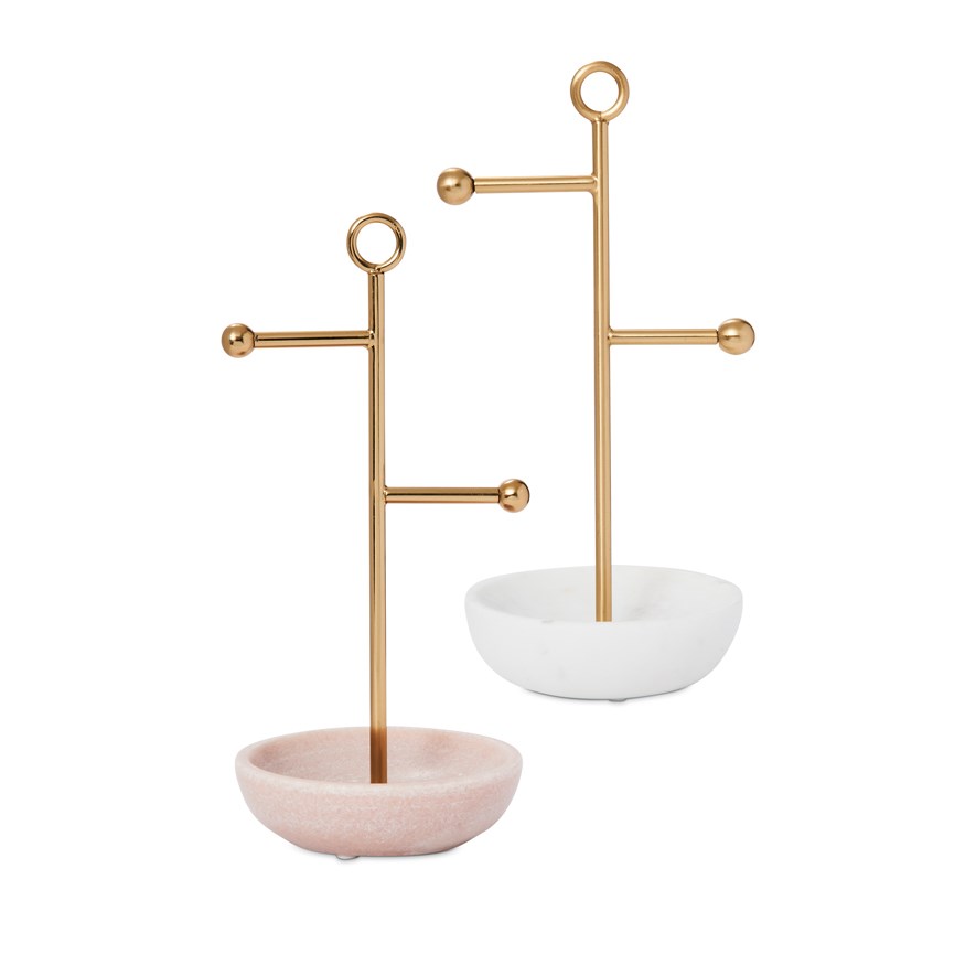 Marble Pink Gold Jewellery Stand Adairs