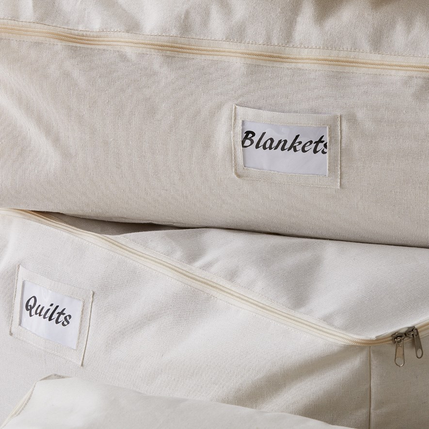 White outlet storage bag