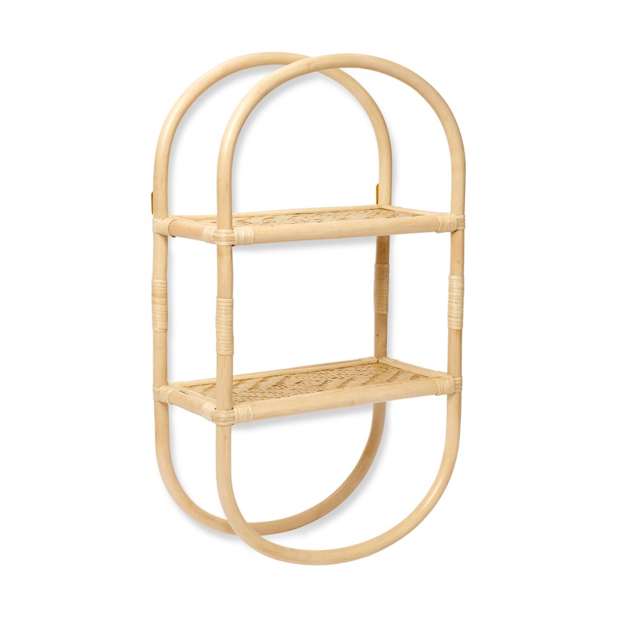 Rattan Natural Capsule Wall Shelf Adairs