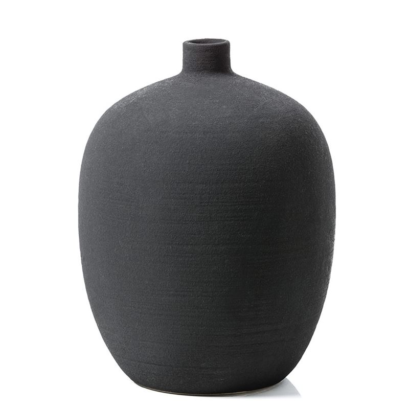 Billy Textured Vase Black