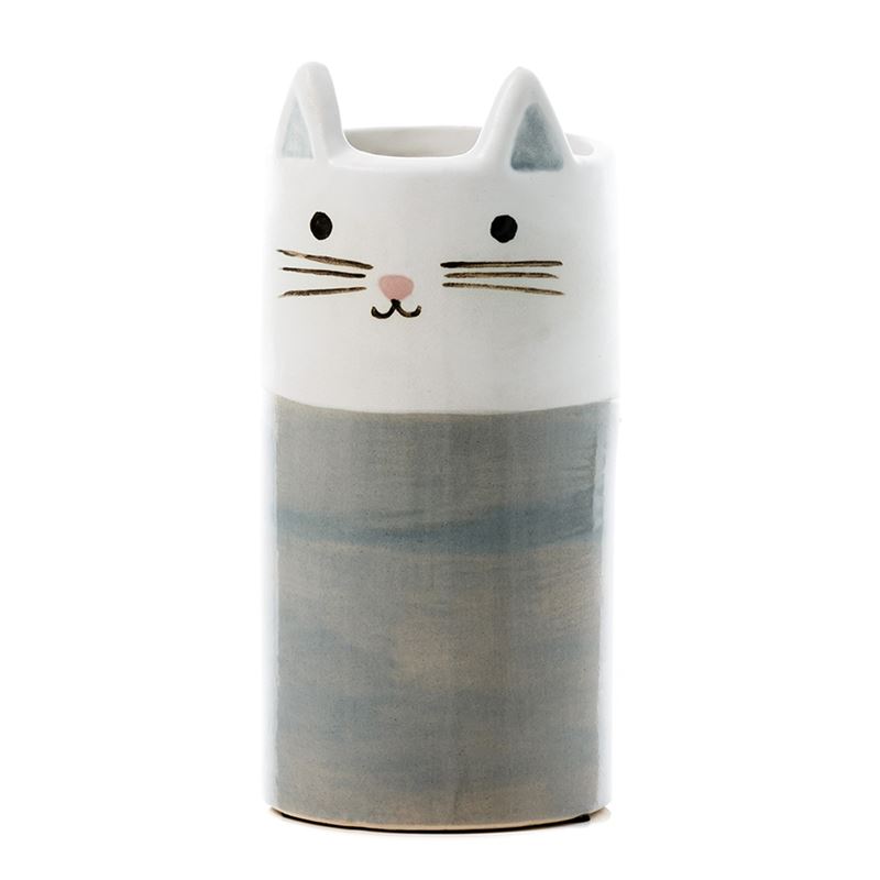Lily Cat Vase Grey 