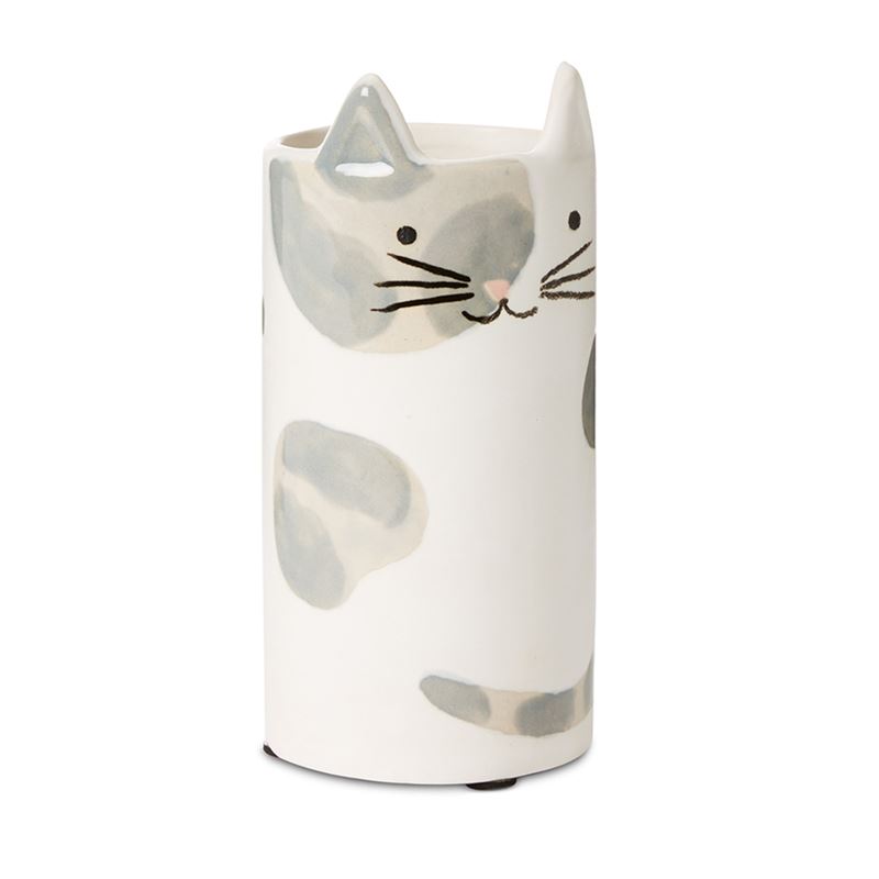 Lily Cat Vase Grey Tortie 