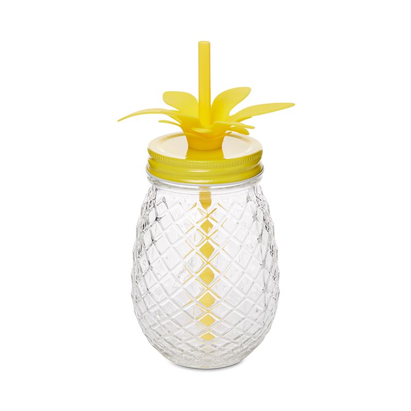 Pineapple Drinking Jar Yellow 